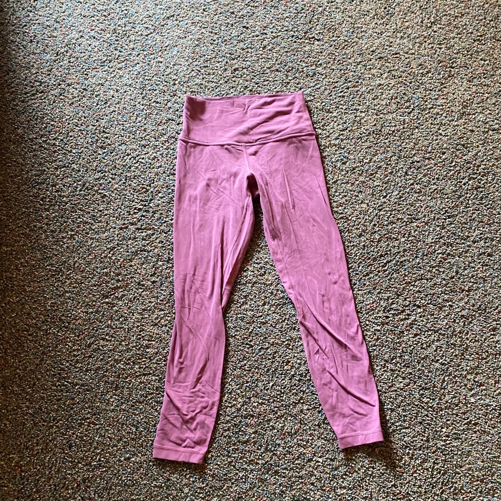 Like new! Mauve (purple/ pink) Lululemon long crop pants